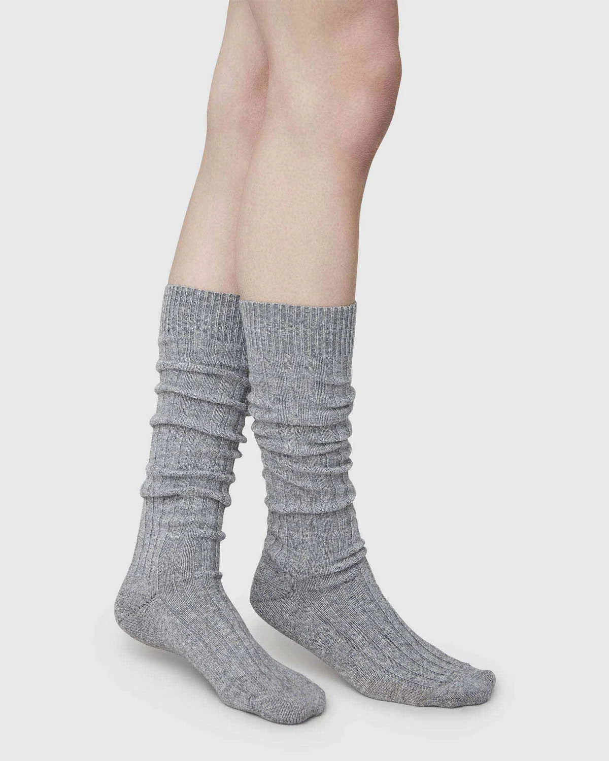 Bodil Chunky Knee High Socks - Grey