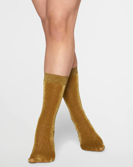 Ines Shimmery Socks Taupe/Gold