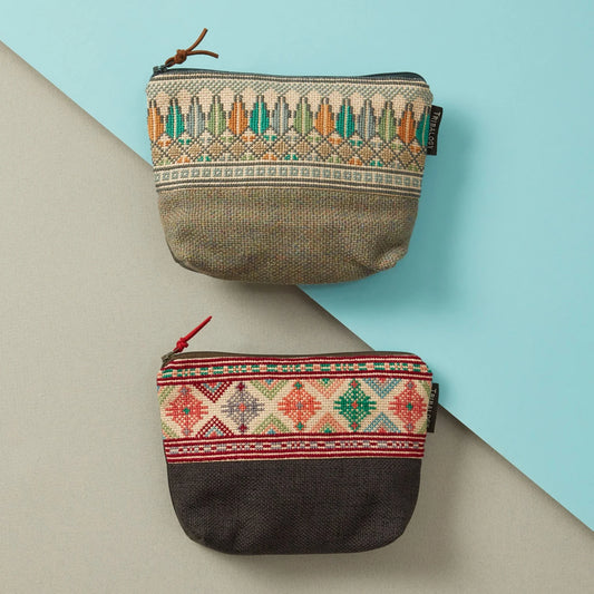 Hand Embroidered Grey Make Up Pouch