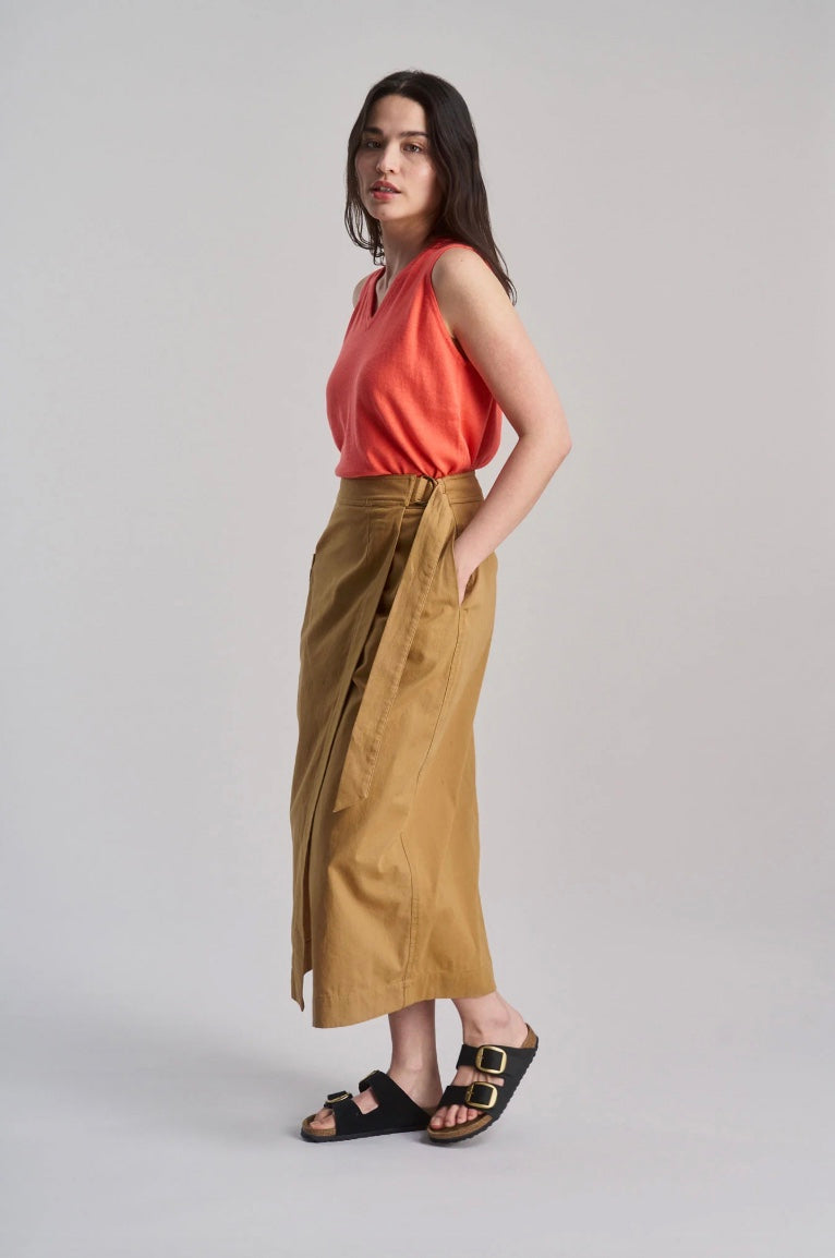 Cargo Wrap Skirt Camel
