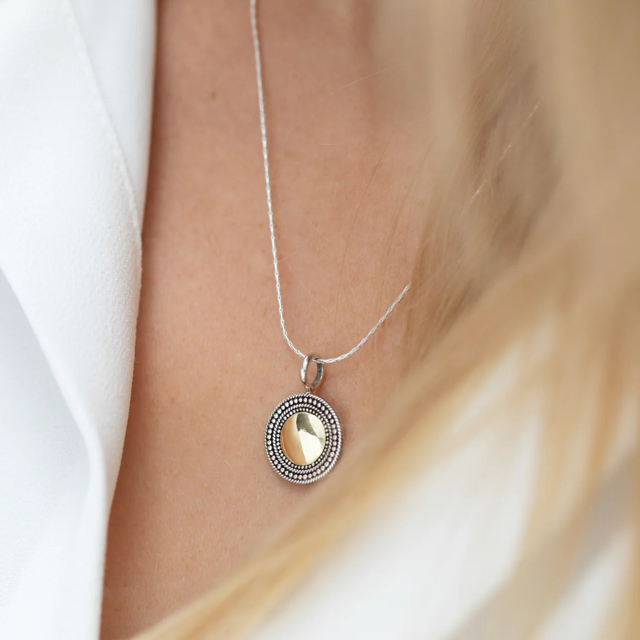 Agra Mixed Metal Pendant Necklace