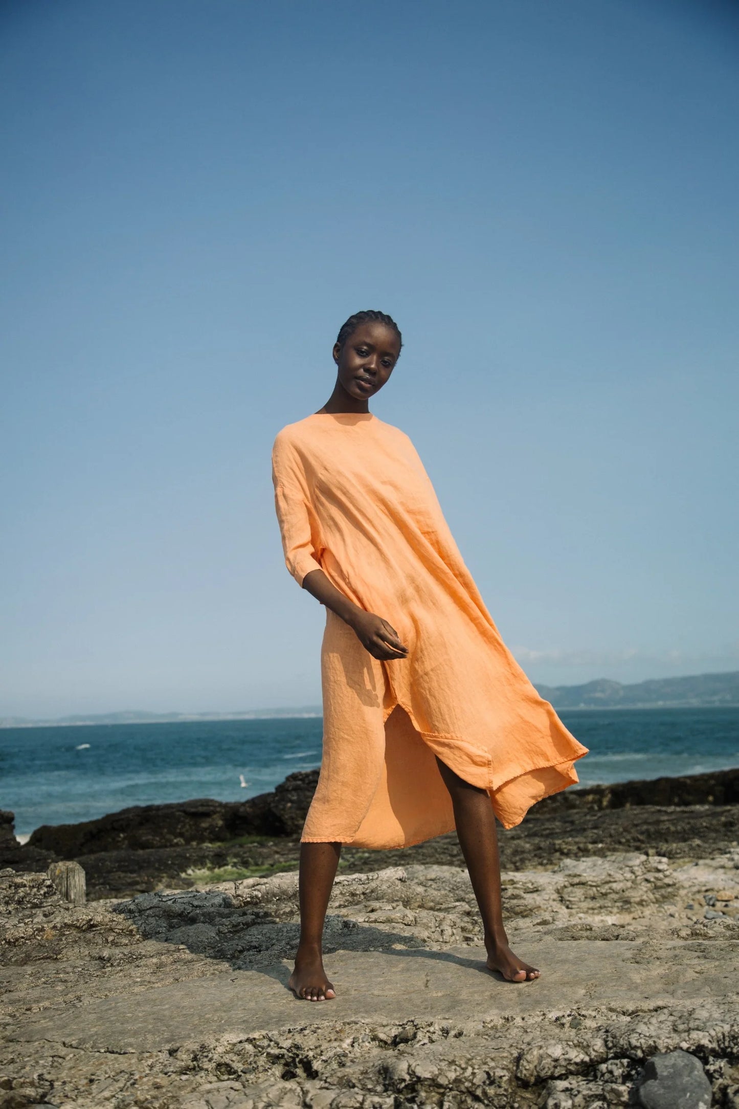 Monique Linen Dress Apricot