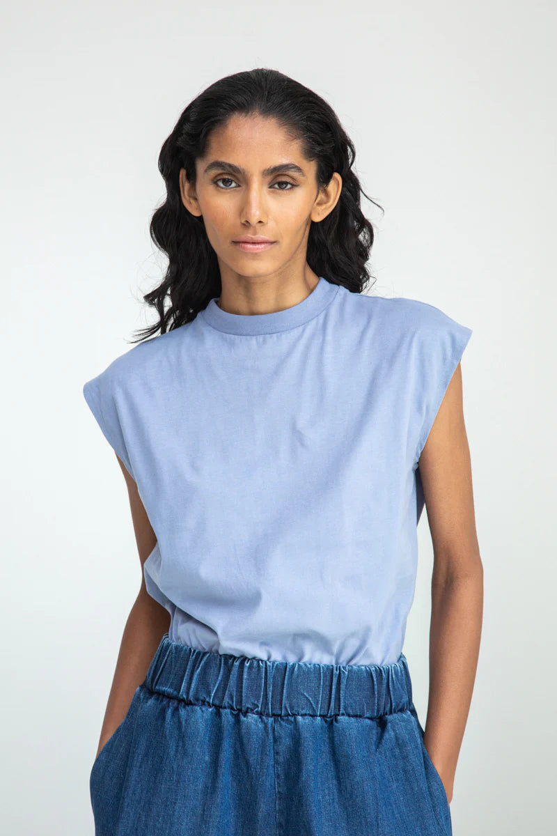 Washed Blue Aukai Organic Cotton Tee