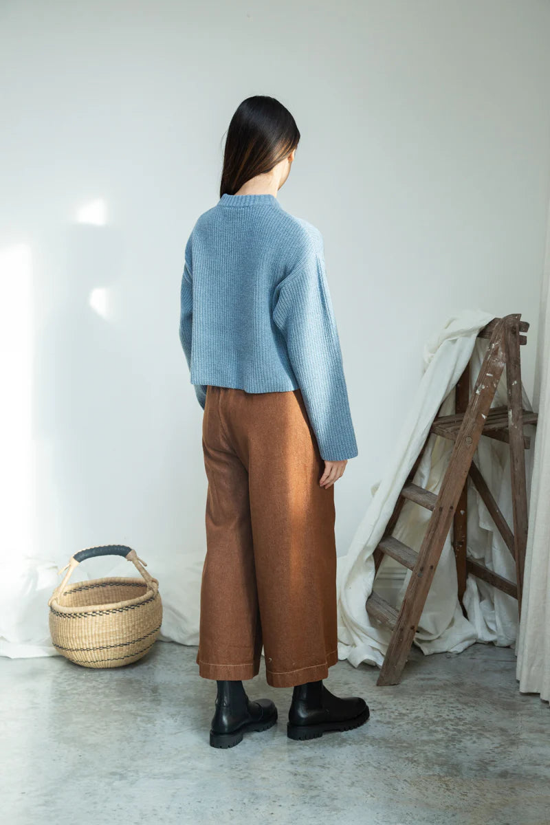 Evora-Leigh Organic Cotton Denim Trousers Bark Brown