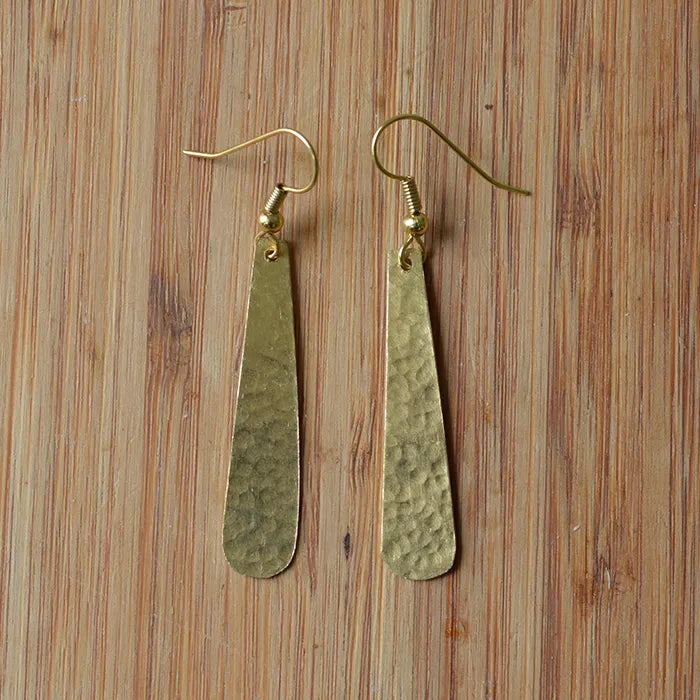 Brass Rounded Petal Earrings