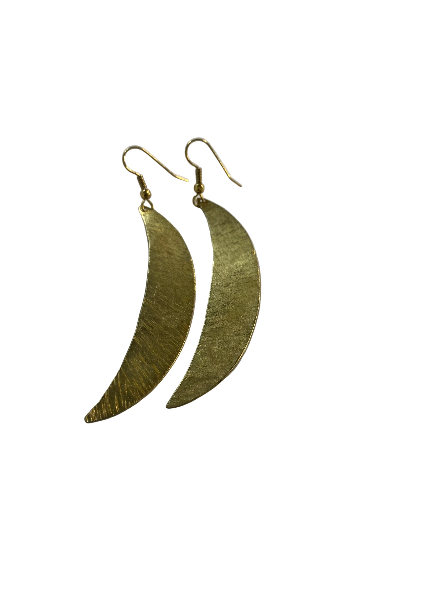 Brass Curved Earrings
