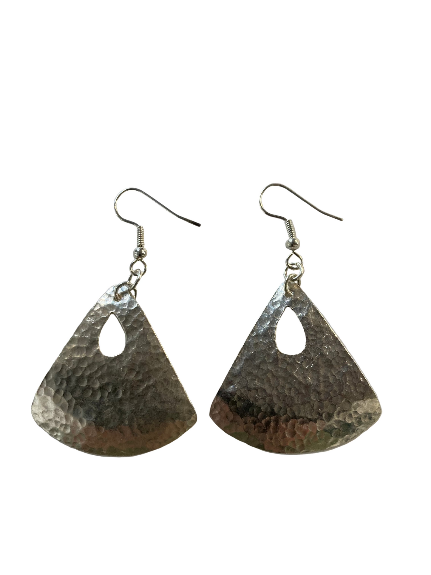 Silver Medium Triangle With Hole Earrings