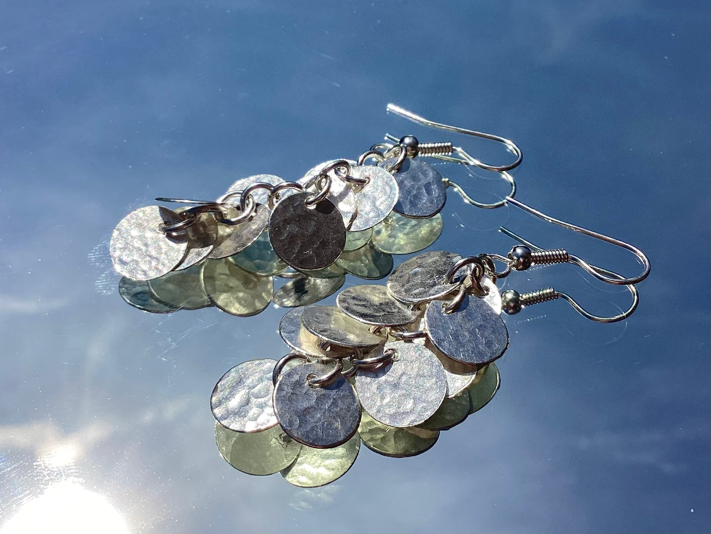 Bombolulu Medium Short Kenyan Coin Earrings - Sliver Plated