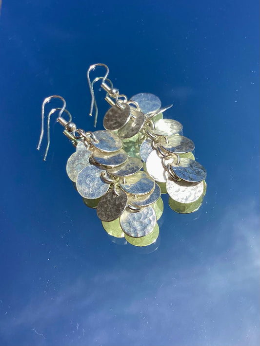 Bombolulu Medium Short Kenyan Coin Earrings - Sliver Plated