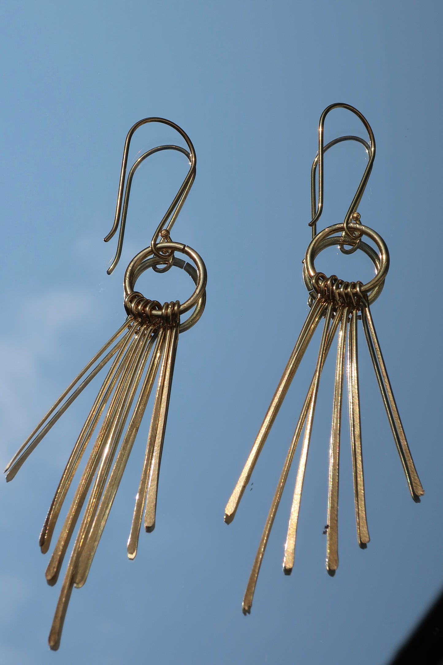 Sun Ray Earrings Brass