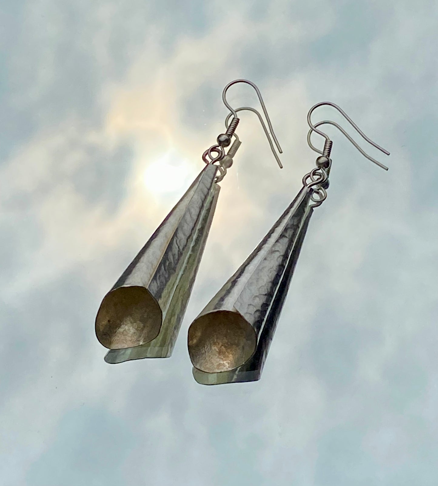 Bombolulu Large Horn Earrings - Sliver Plated