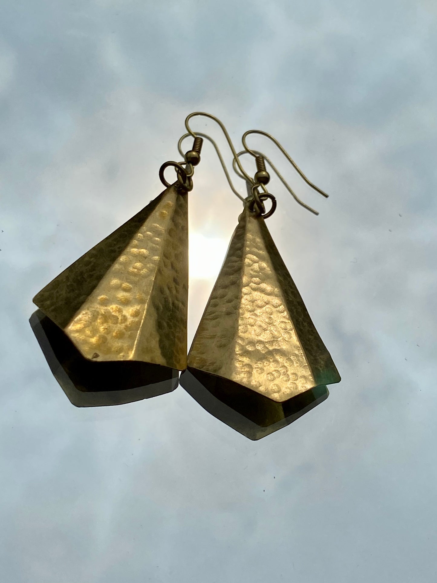Medium Fan Earrings Brass Plated
