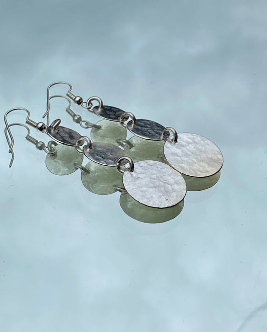 Silver Plated Three Coin Earrings Bombolulu