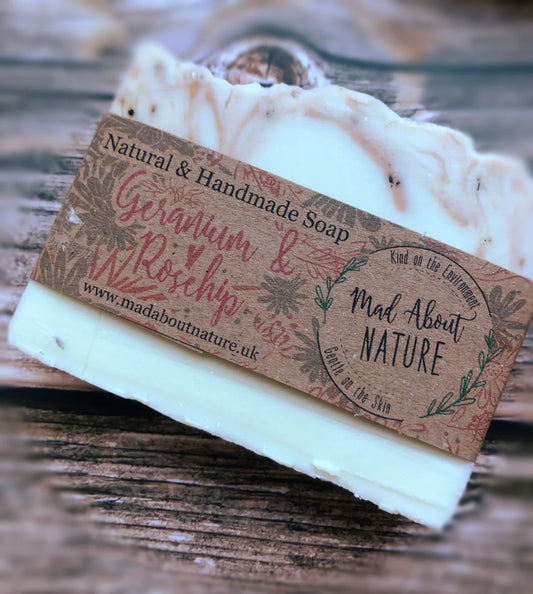 Handmade Geranium and Rosehip Soap