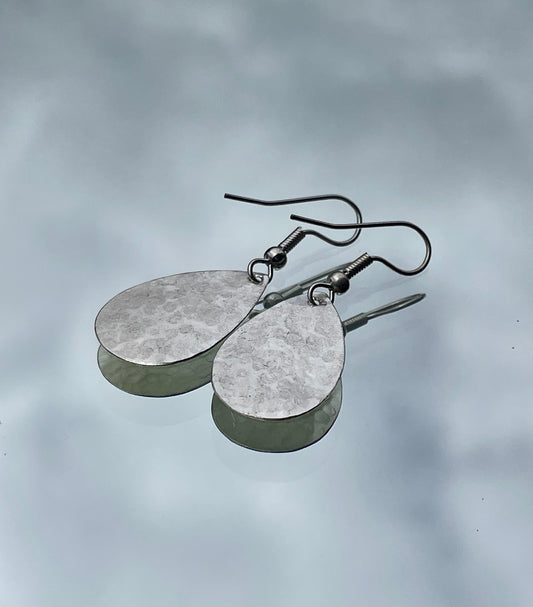Small Mini Oval Earrings Silver Plated