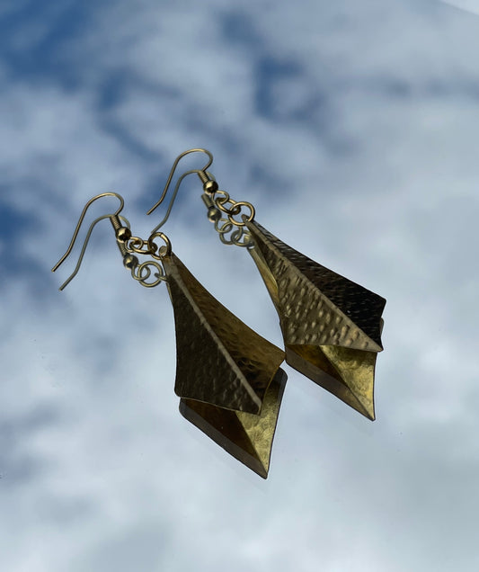 Bombolulu Large 3D Triangle Earrings