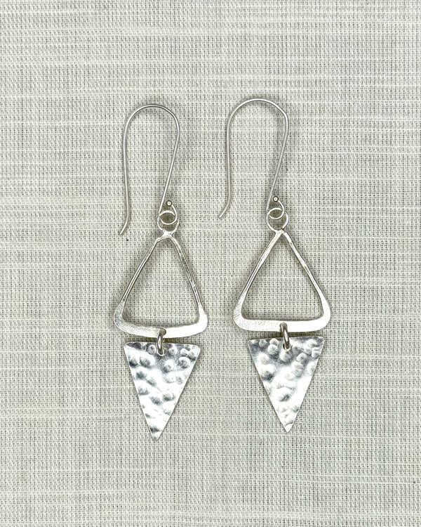 Aruza Triangle Earrings Silver Plated