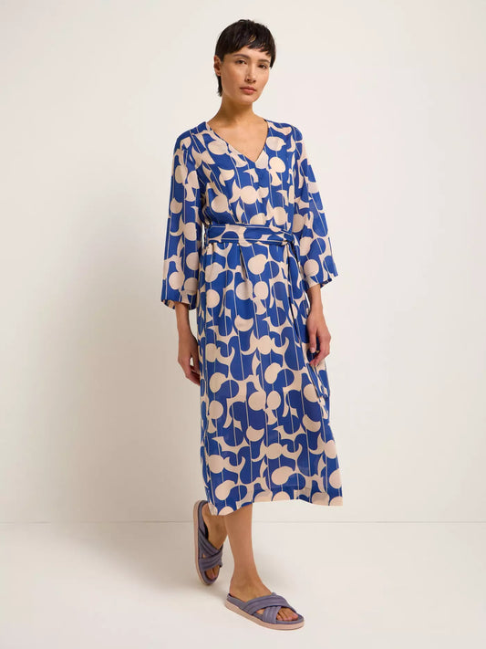 Graphic Dots Midi Dress - Blue