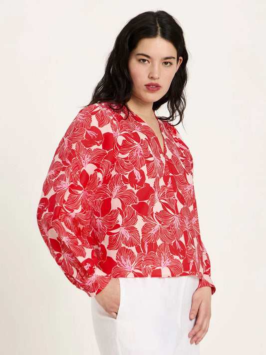 Print Bloom Blouse Red