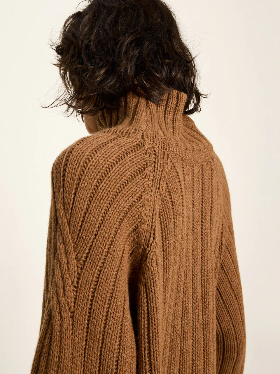 Oversized Ribbed Jumper Brown