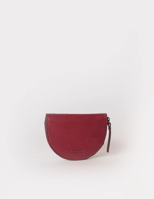 Laura Sustainable Leather Coin Purse - Ruby classic