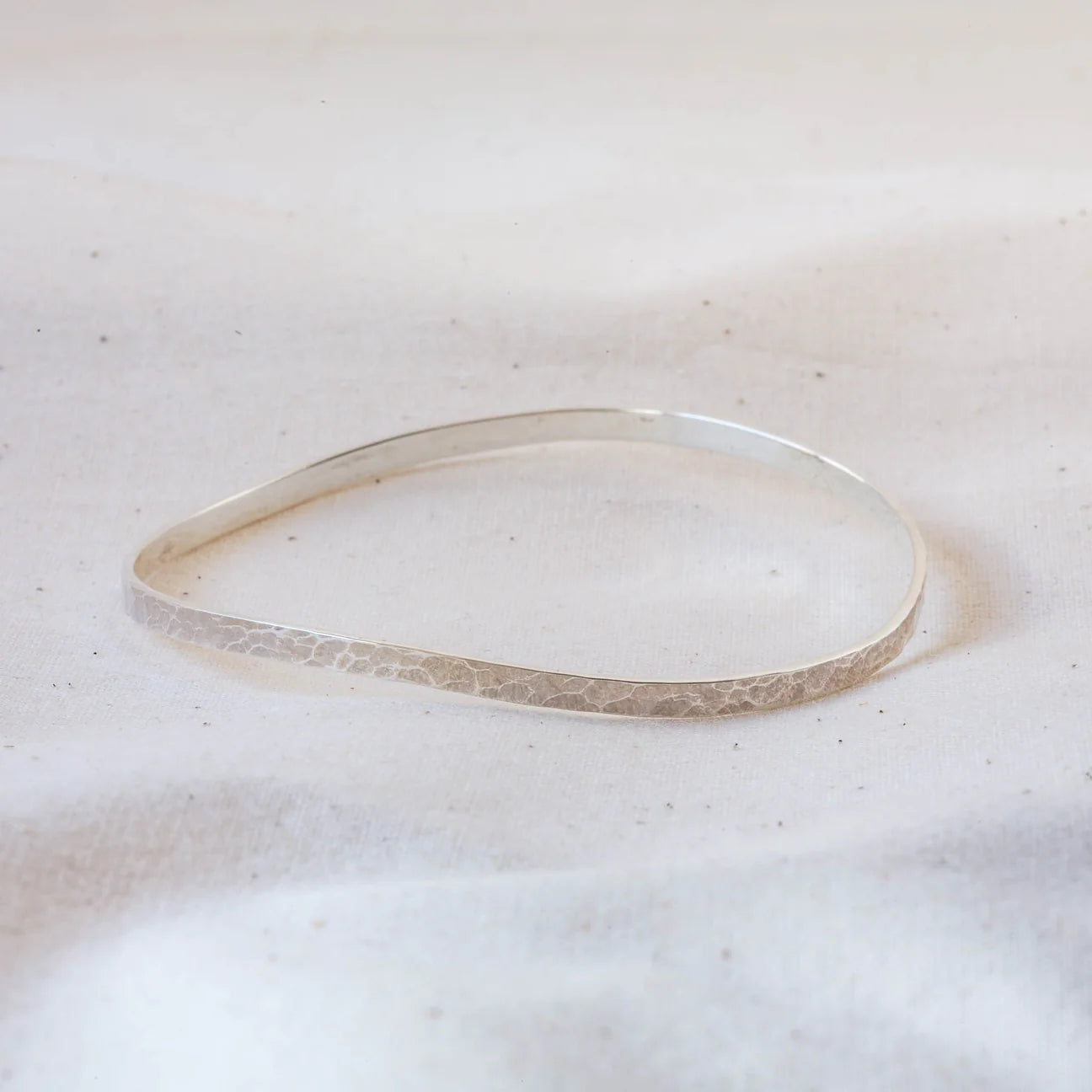 Aquila - Thin Hammered Silver Bracelet