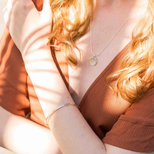 Aquila - Thin Hammered Silver Bracelet