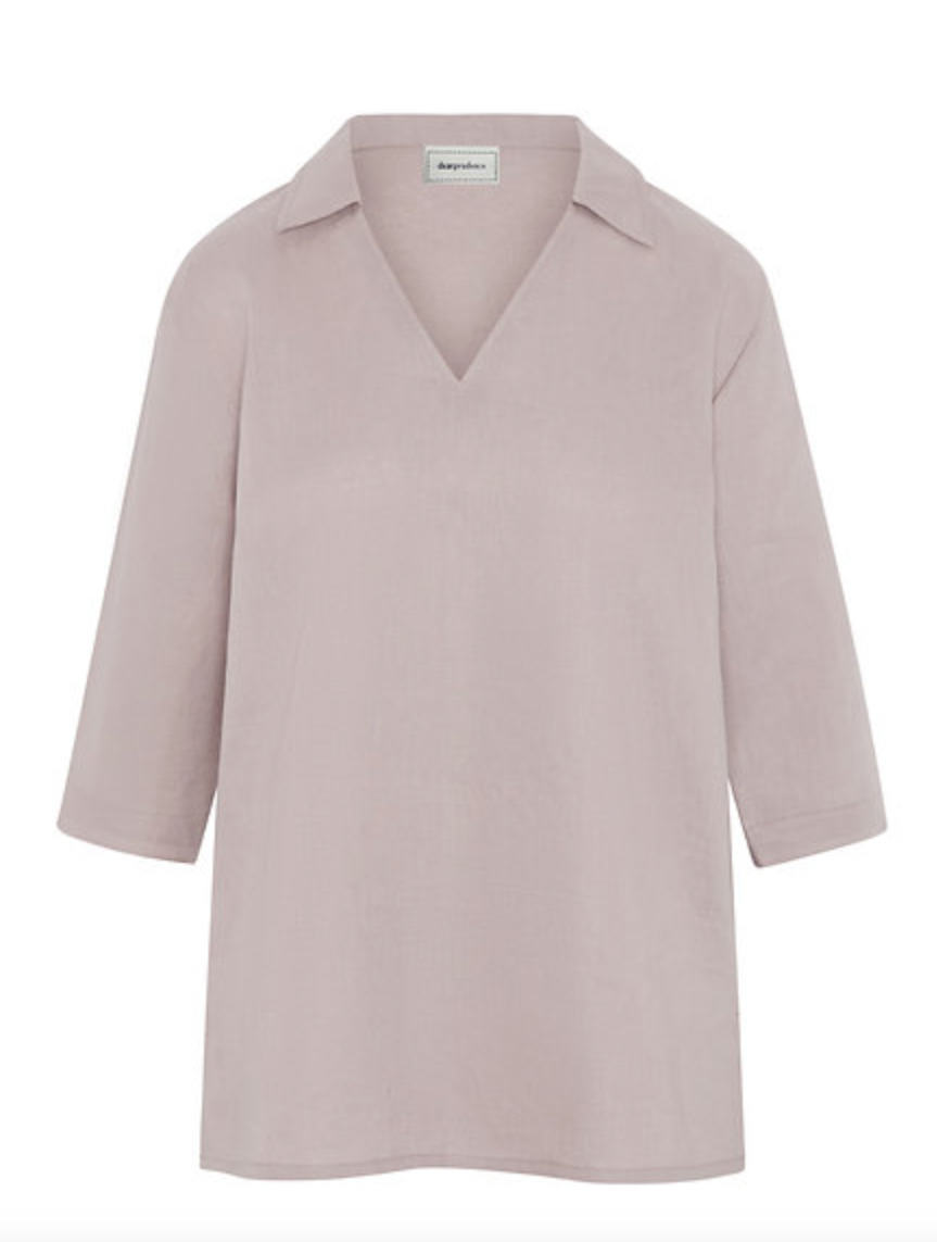 Lizzie Collared Top 100% Linen Poldark