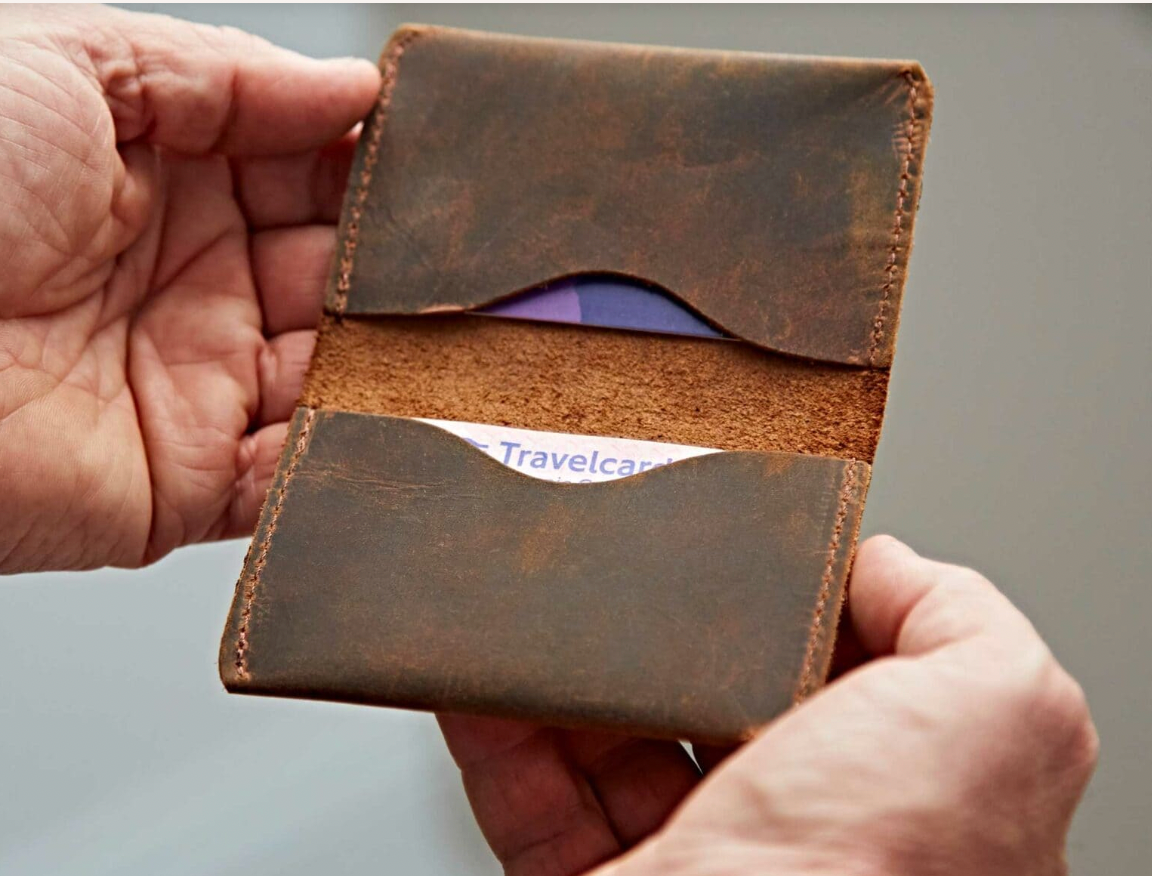 Buffalo Leather Card Wallet Black