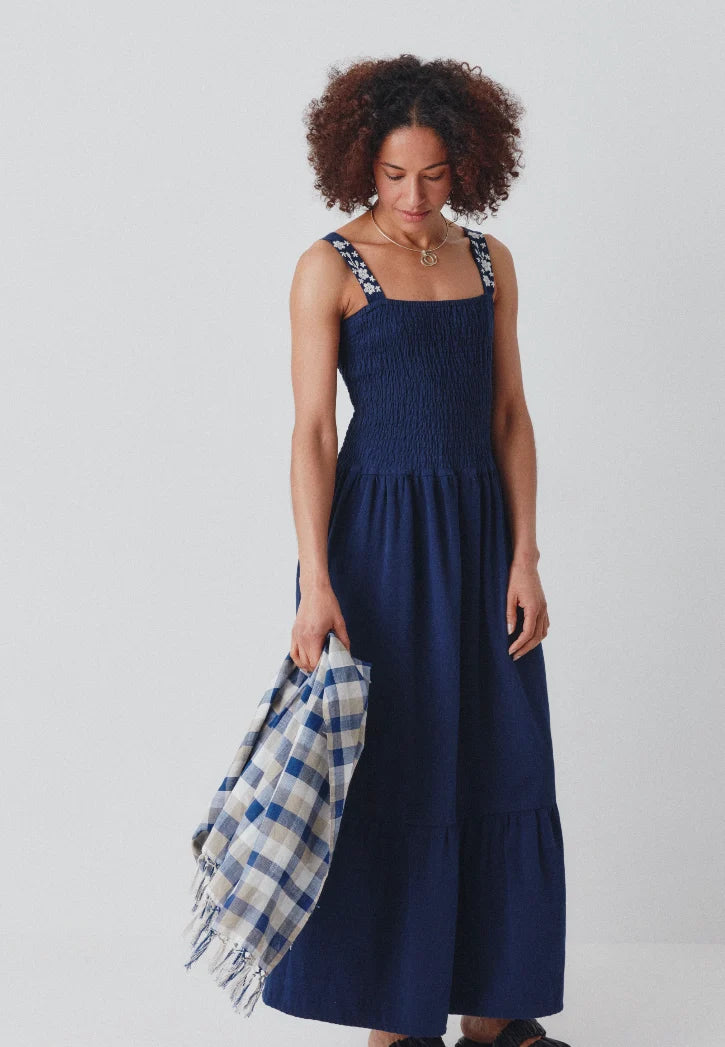 Blue Check Scarf