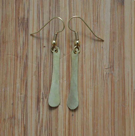 Brass long Petal Earring