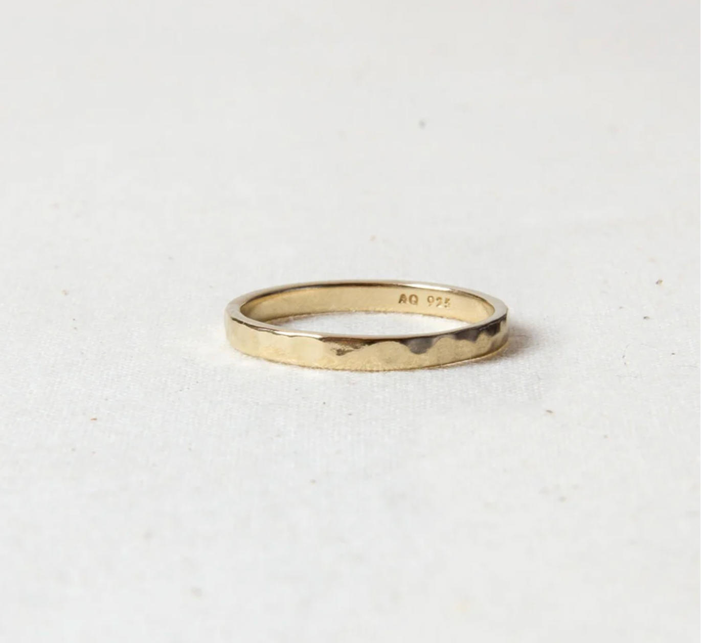 Agonda 2mm Hammered Gold Stacking Ring