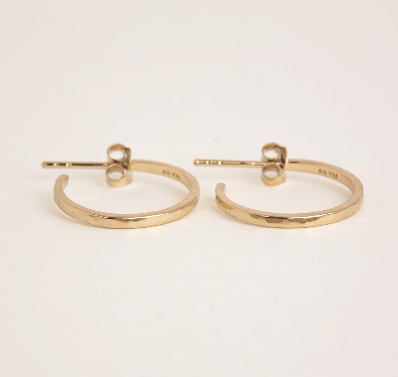 Agonda Extra Small Hammered Hoops Gold