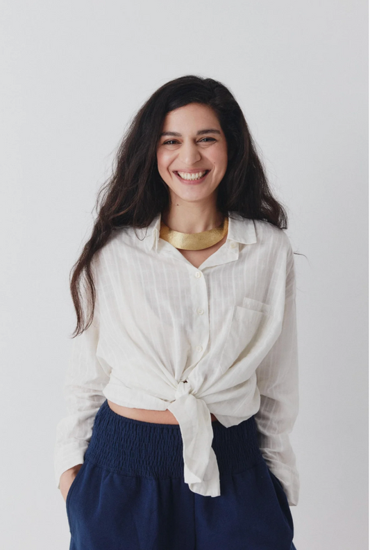 Jo Oversized Shirt White Check