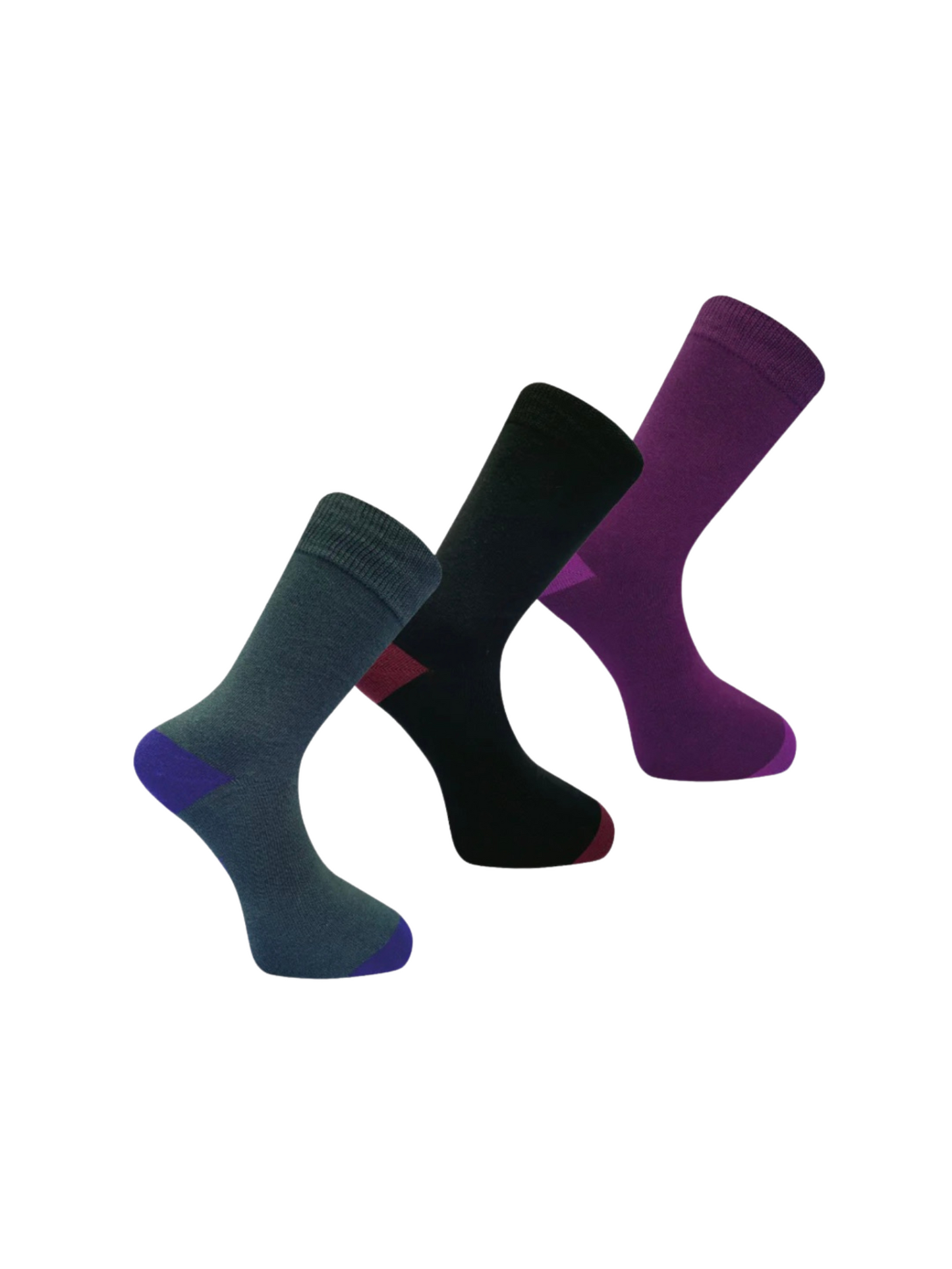 Punchy Gift Box (x3 pairs) Black/Purple/Green