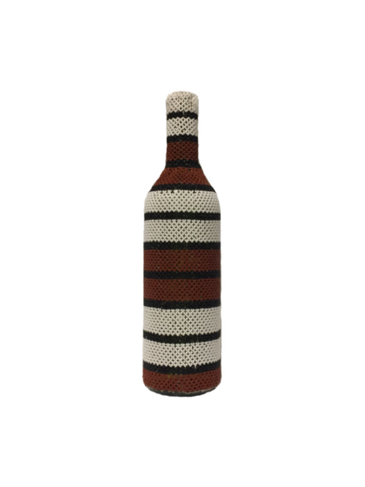 Beaded Bottle Brown Stripes