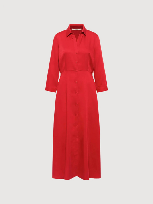 Tencel Midi Dress Red