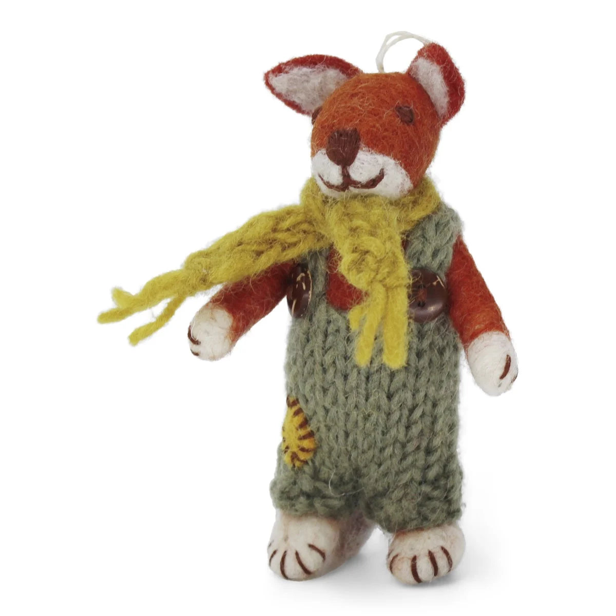 En Gry & Sif Small Boy Fox with Green Pants & Ochre Scarf