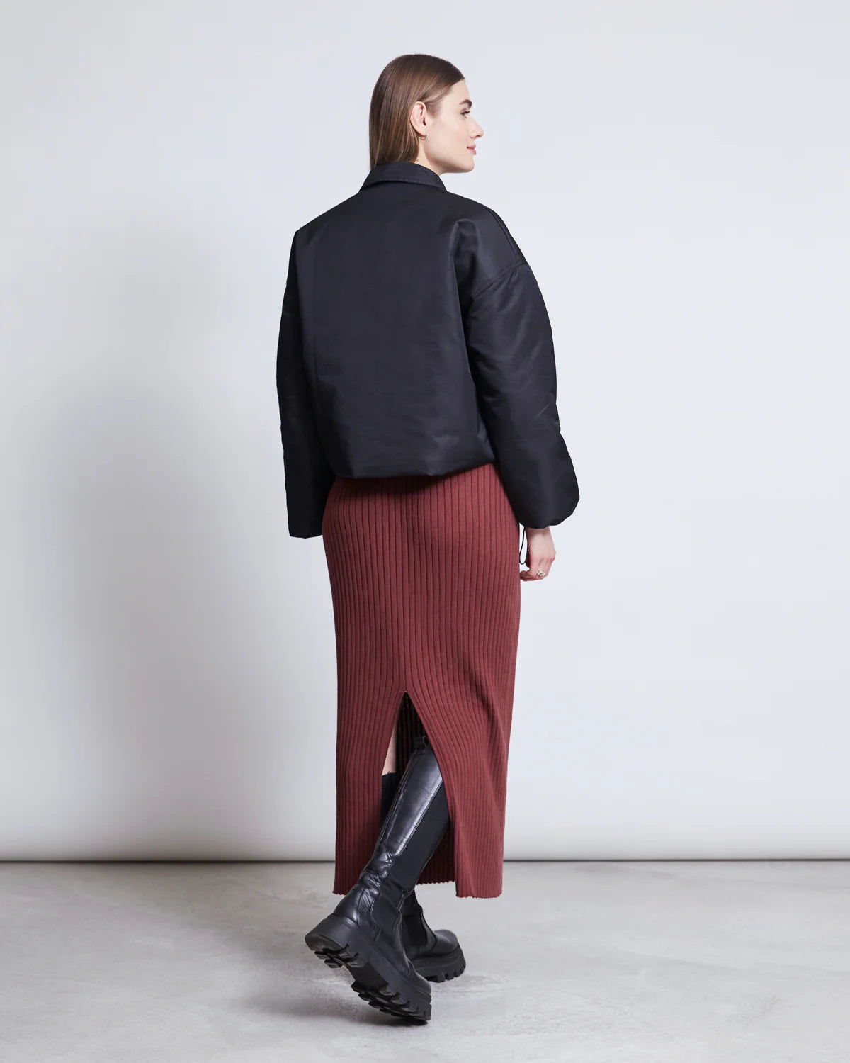 Ebba Midi Knit Skirt Intense Rust