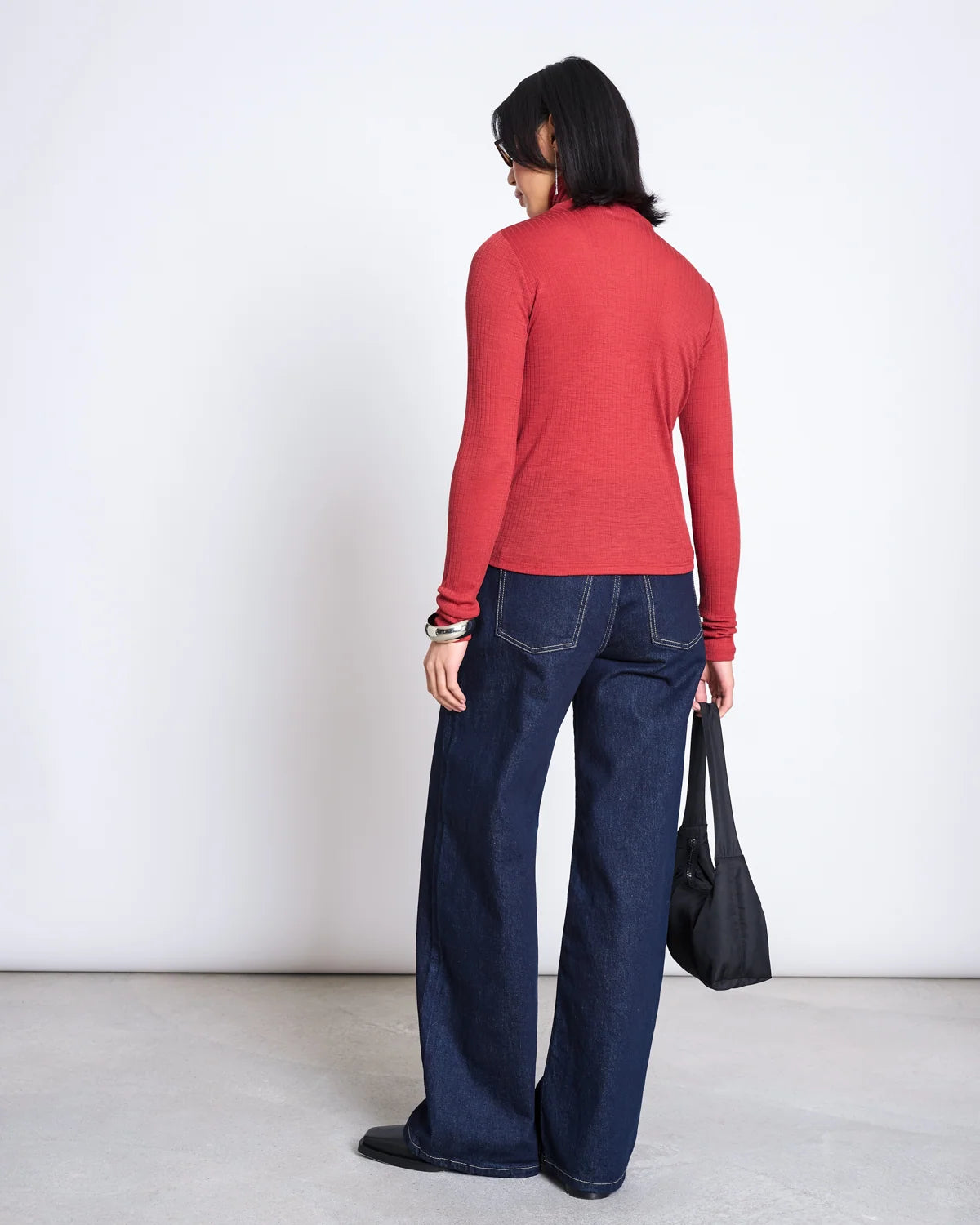 Merinowool Rib Turtleneck Vell Mid Red