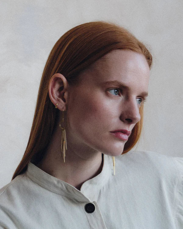Sun Ray Earrings Brass