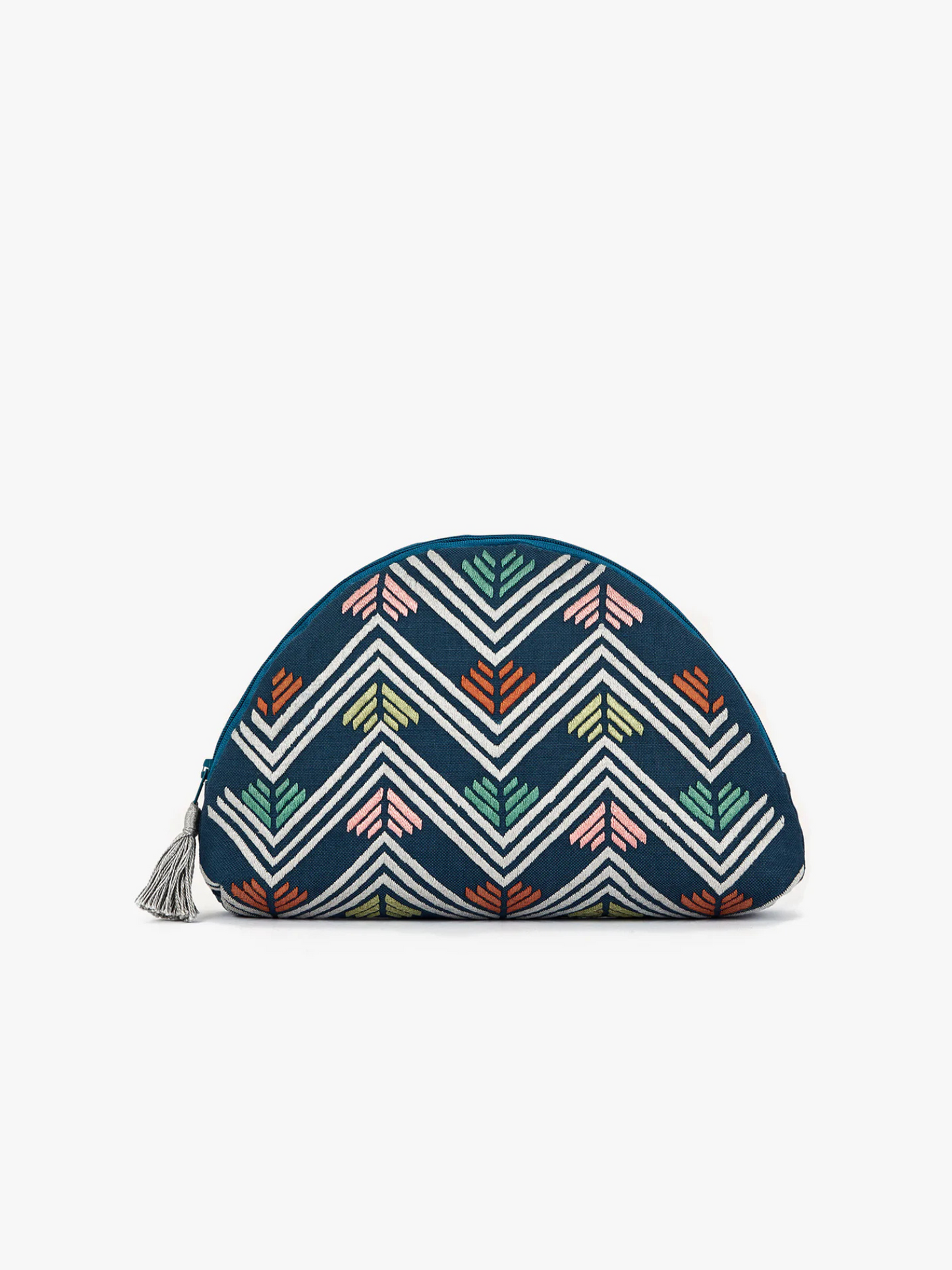 Embroidered Clutch Bag with Chain