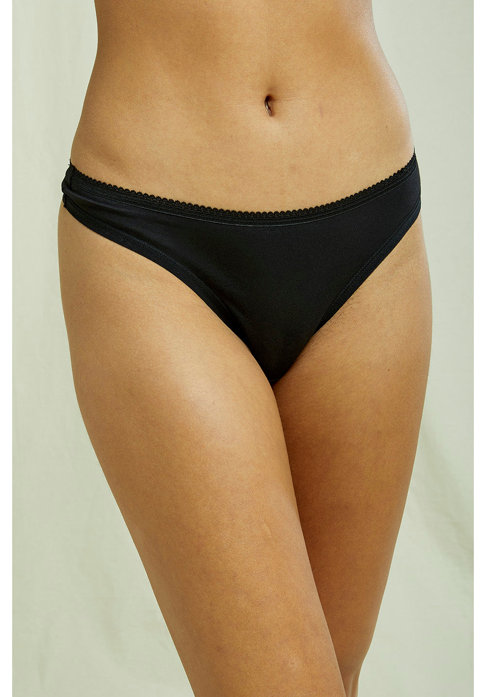 Organic Lace Thongs - Black