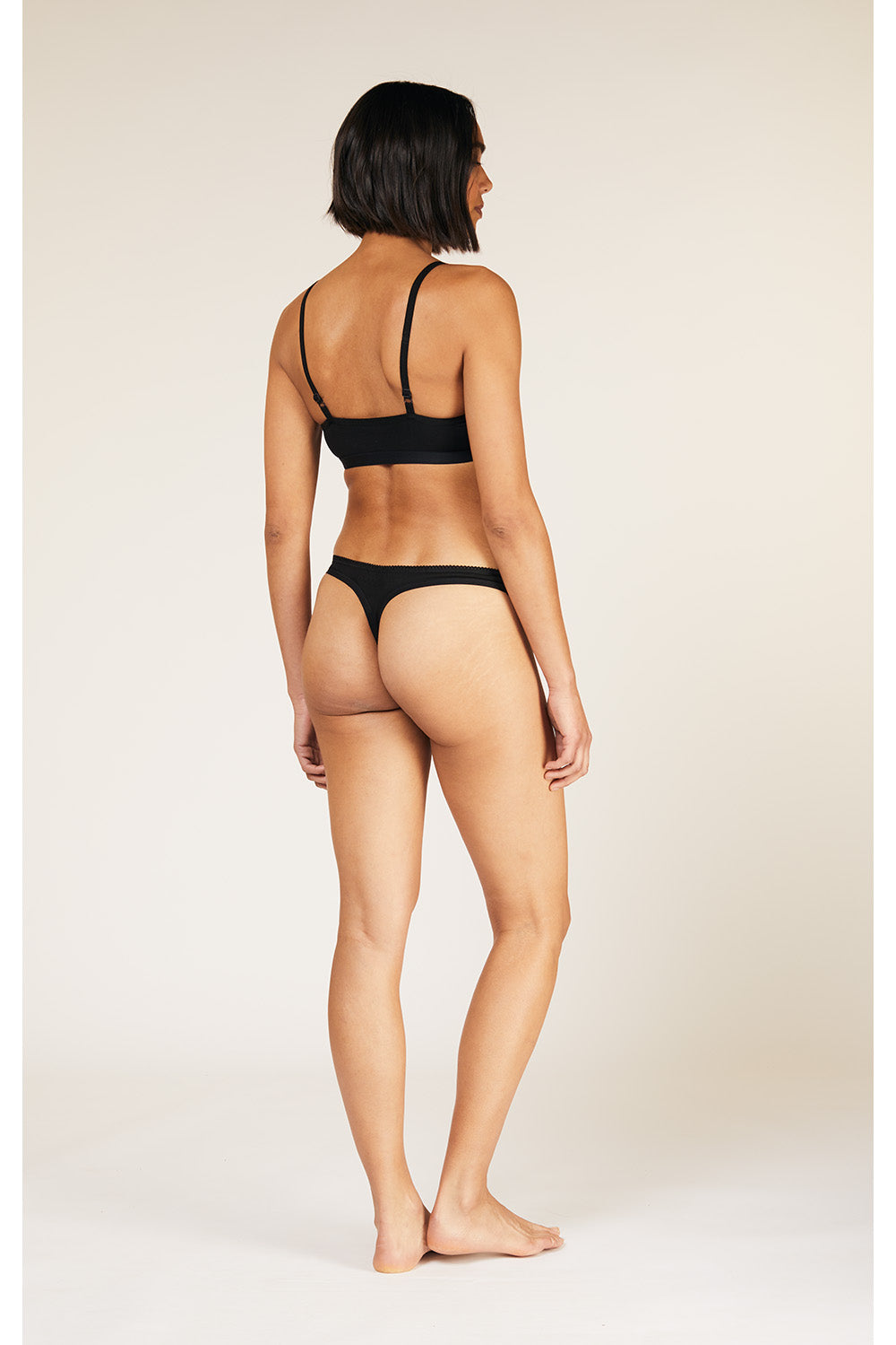 Organic Lace Thongs - Black