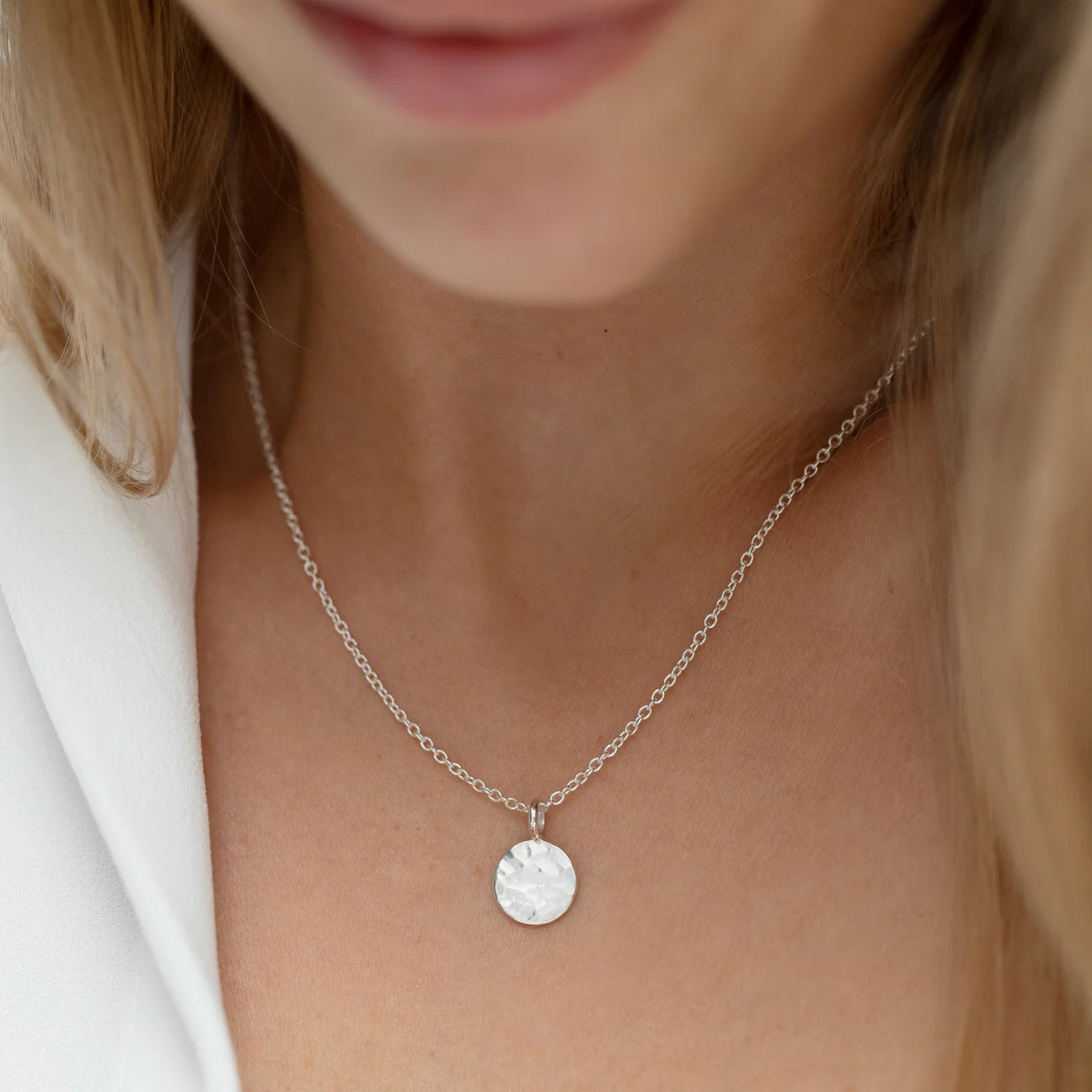 Agonda Small Hammered Pendant Silver