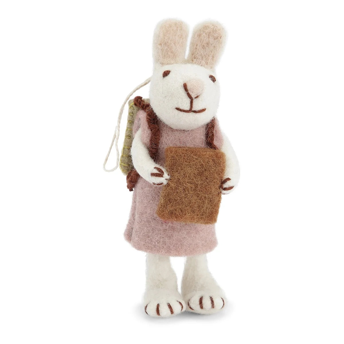 En Gry & Sif White Bunny with Lavendar Dress and Book