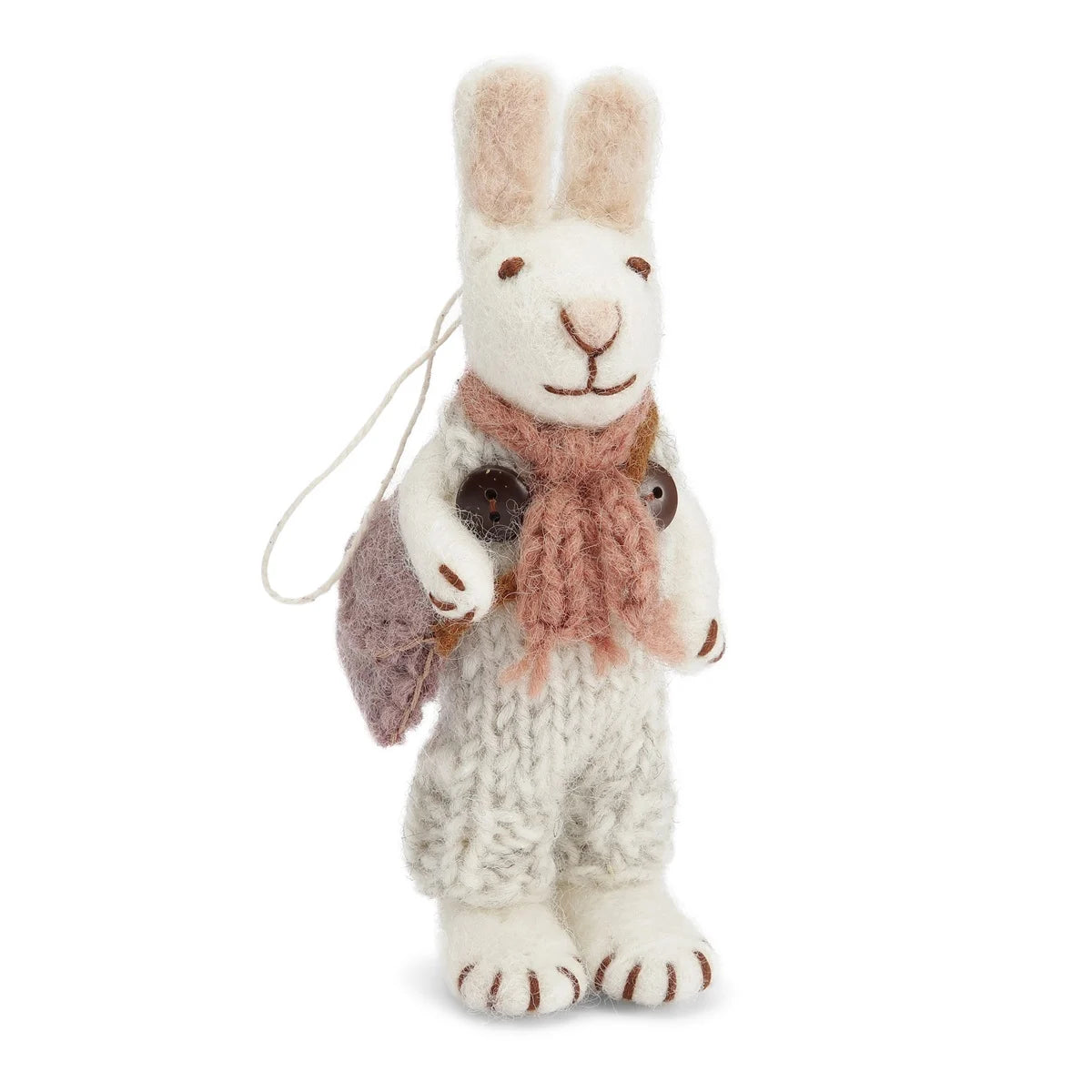 En Gry & Sif White Bunny with Rose Scarf and Grey Pants