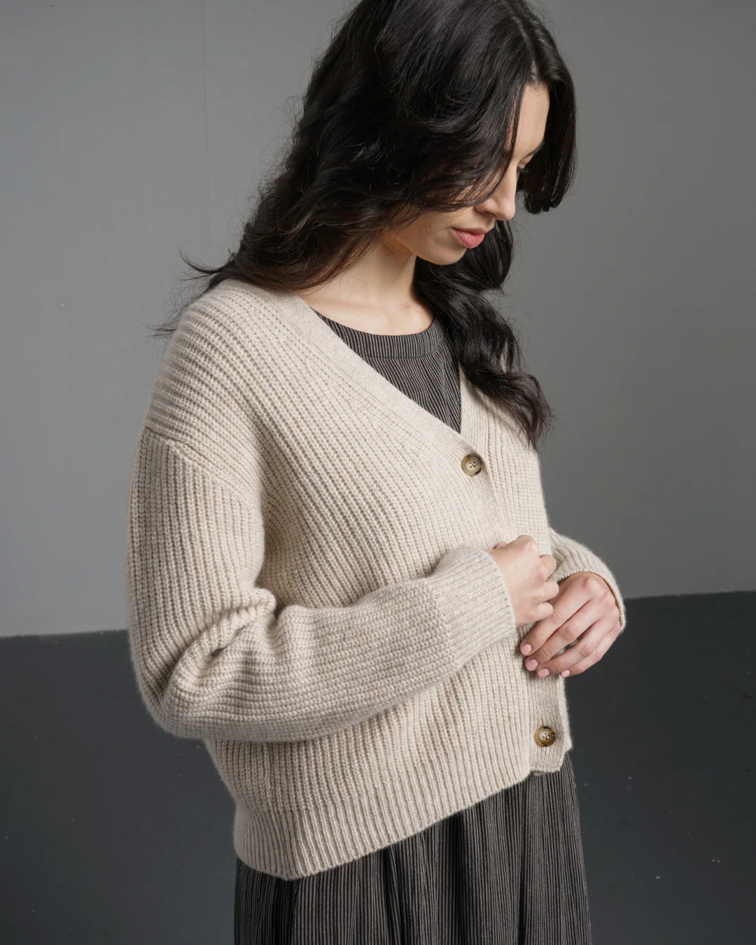 Amita Ribbed Cardigan Linen