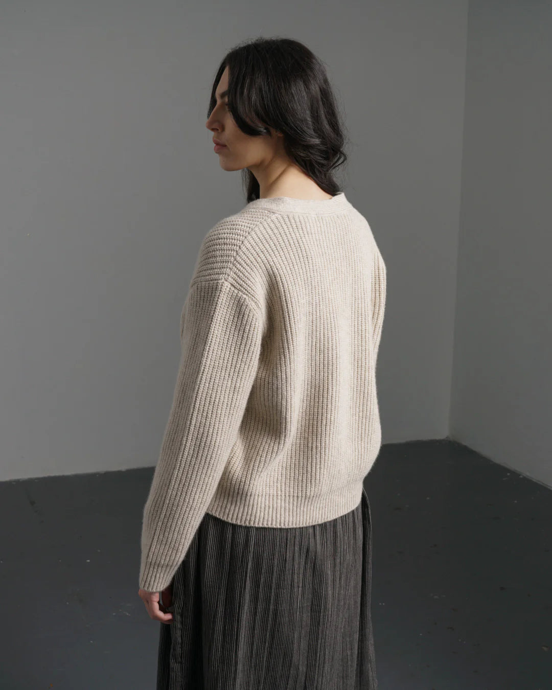 Amita Ribbed Cardigan Linen