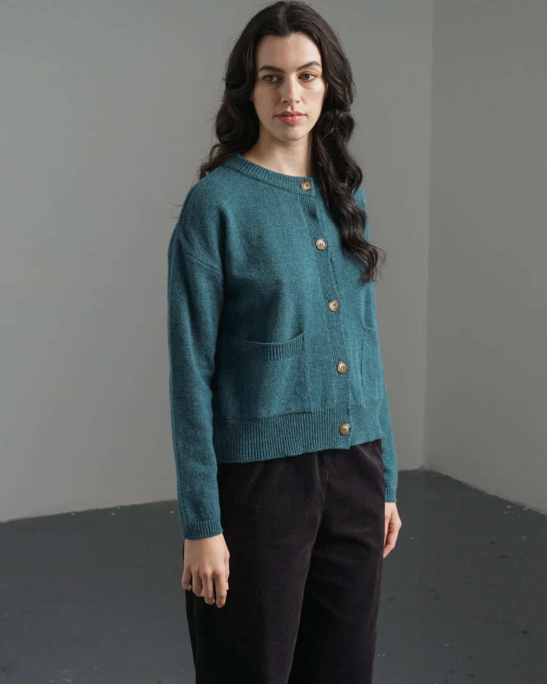 Mira Cropped Cardigan Hunter